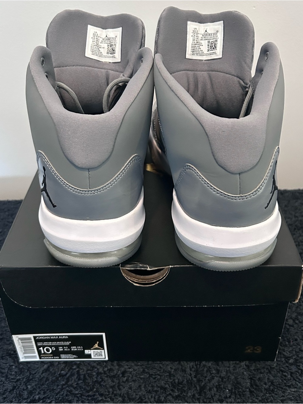Jordan Men's Athletic Shoes - Gray Patent and White Midsole - Picture 7 of 7